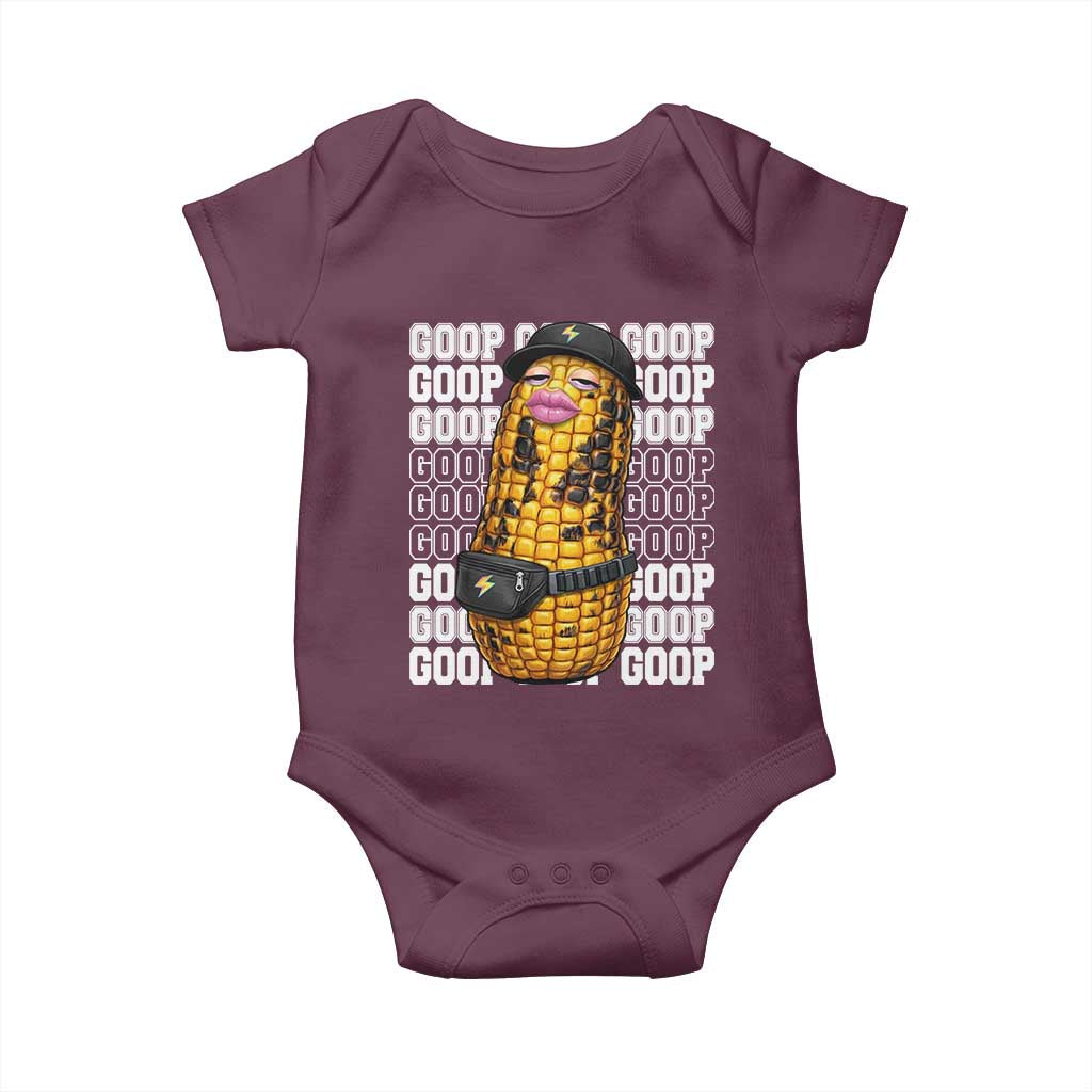 Funny Burnt Peanut Goop Baby Onesie Burnt Corn Meme Viral Humor