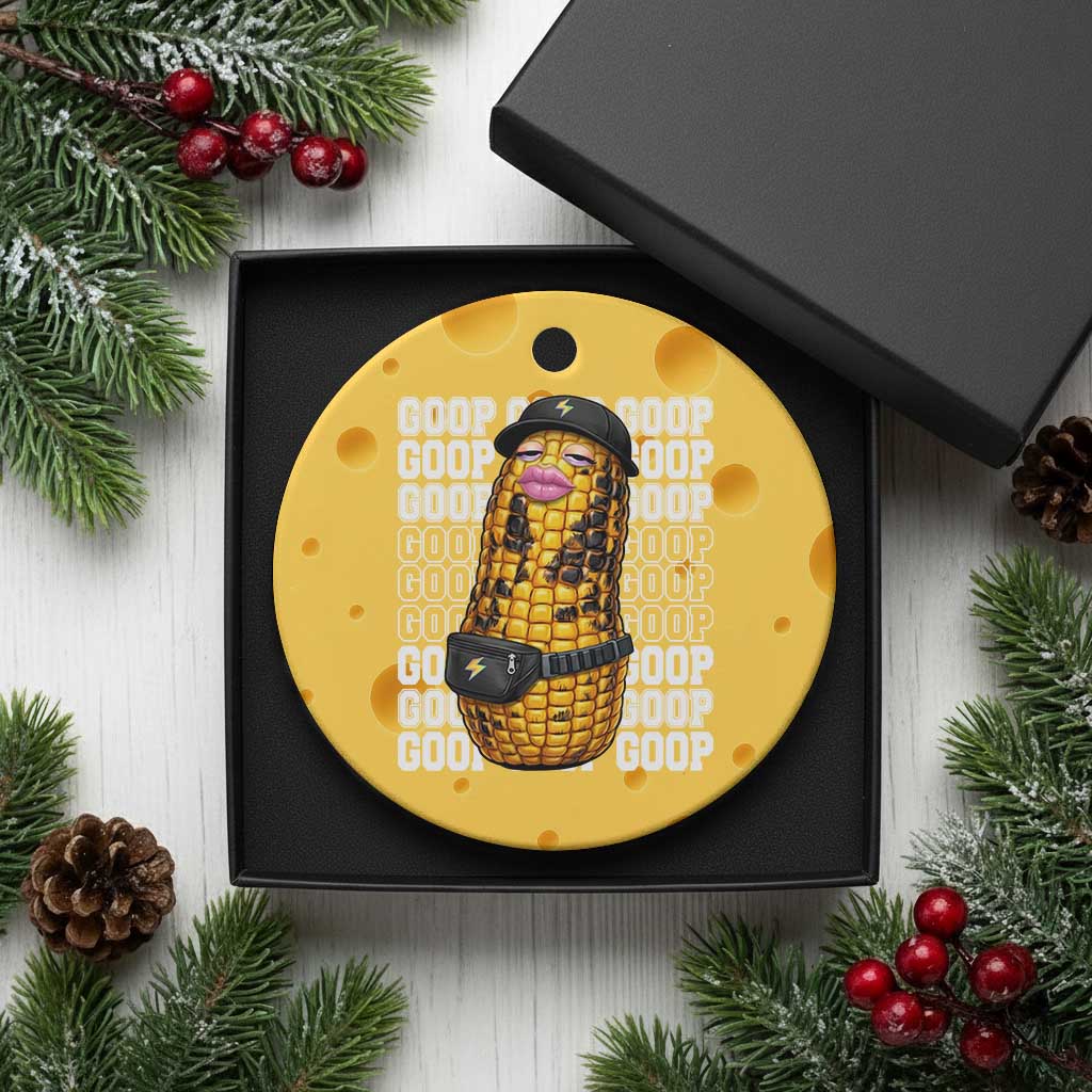 Funny Burnt Peanut Goop Ceramic Ornament Burnt Corn Meme Viral Humor