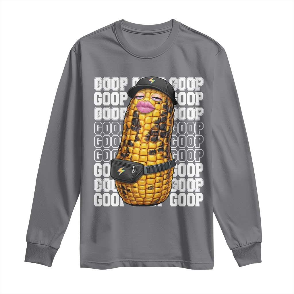 Funny Burnt Peanut Goop Long Sleeve Shirt Burnt Corn Meme Viral Humor