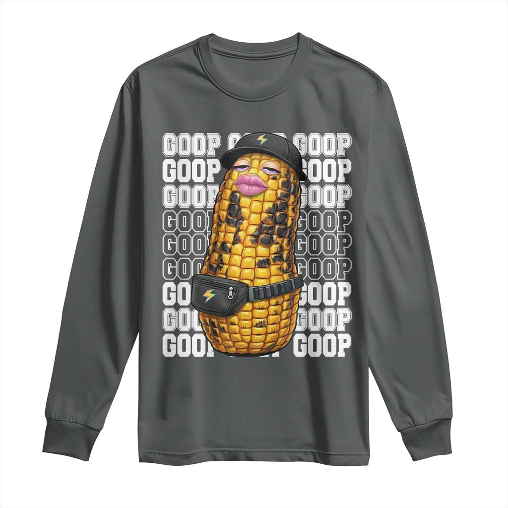 Funny Burnt Peanut Goop Long Sleeve Shirt Burnt Corn Meme Viral Humor