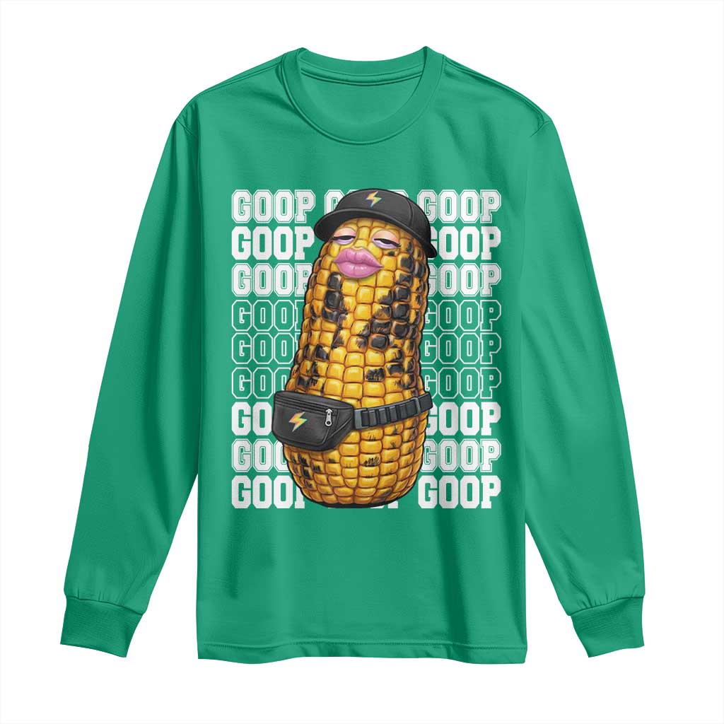 Funny Burnt Peanut Goop Long Sleeve Shirt Burnt Corn Meme Viral Humor