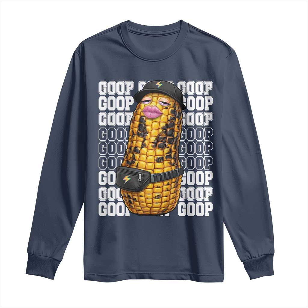 Funny Burnt Peanut Goop Long Sleeve Shirt Burnt Corn Meme Viral Humor