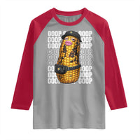 Funny Burnt Peanut Goop Raglan Shirt Burnt Corn Meme Viral Humor