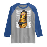 Funny Burnt Peanut Goop Raglan Shirt Burnt Corn Meme Viral Humor