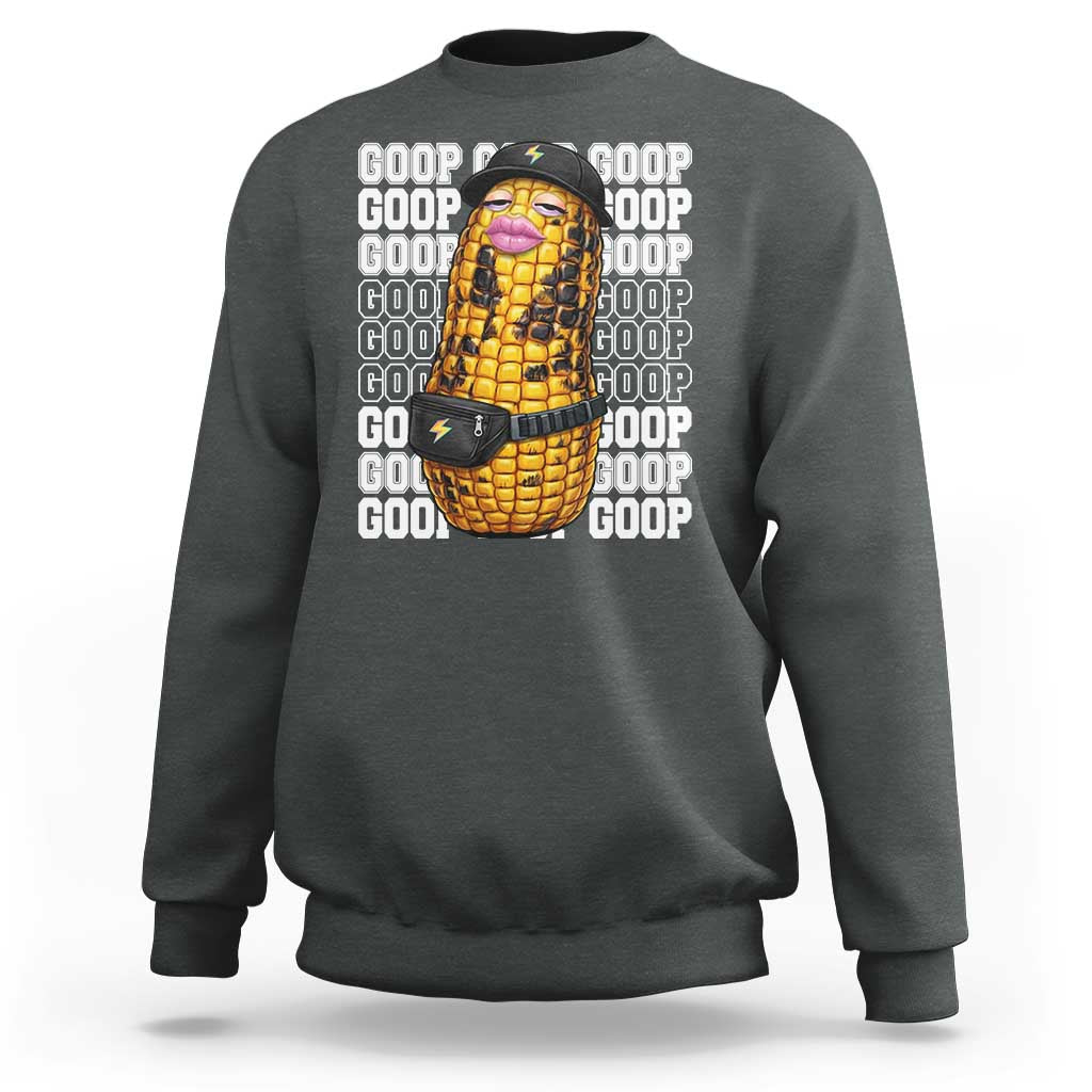 Funny Burnt Peanut Goop Sweatshirt Burnt Corn Meme Viral Humor