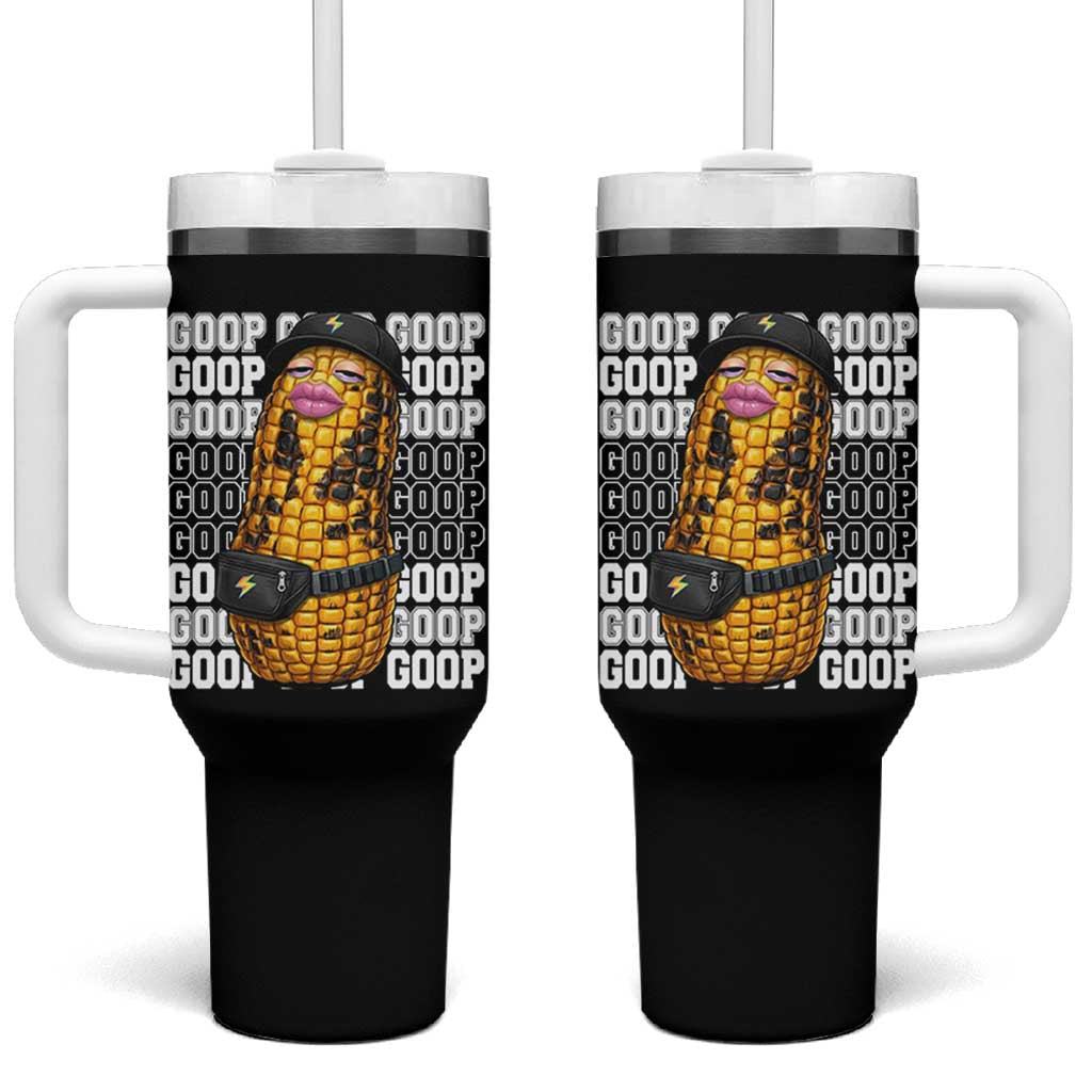 Funny Burnt Peanut Goop Tumbler With Handle Burnt Corn Meme Viral Humor