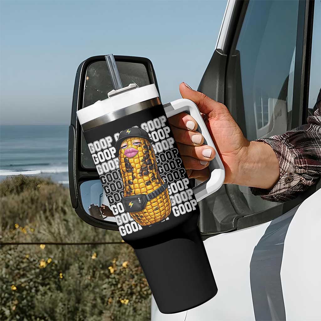 Funny Burnt Peanut Goop Tumbler With Handle Burnt Corn Meme Viral Humor