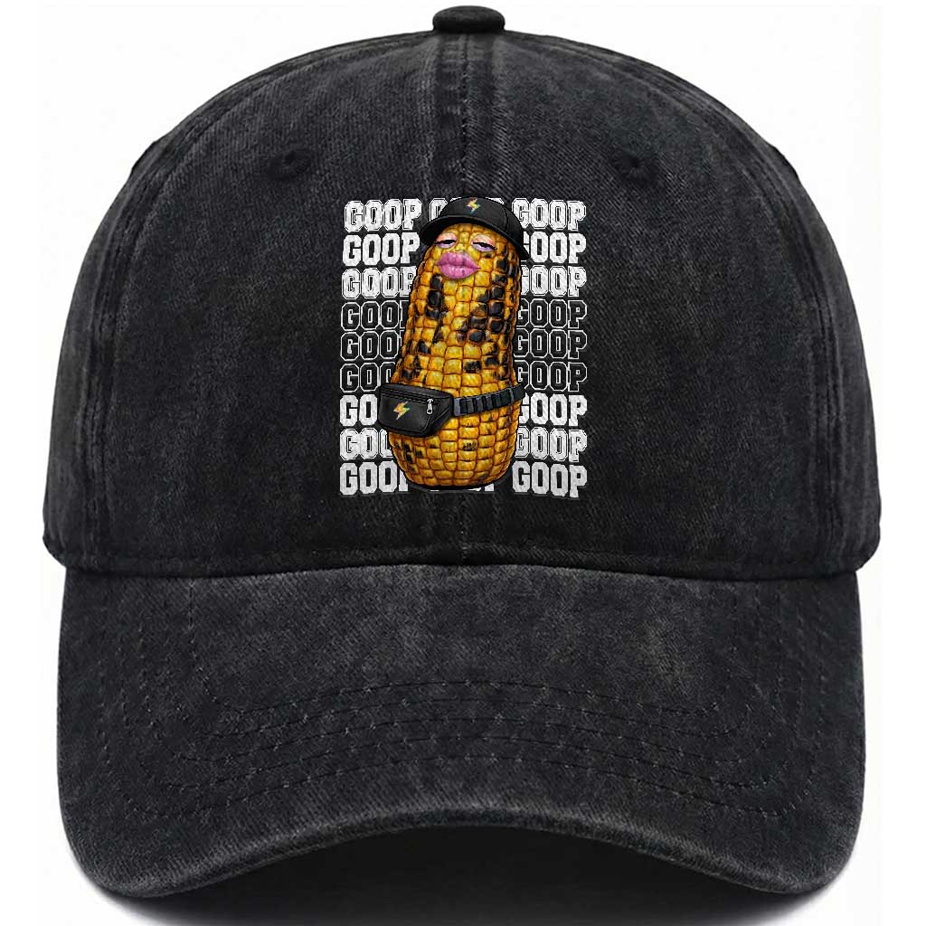 Funny Burnt Peanut Goop Washed Cotton Baseball Cap Burnt Corn Meme Viral Humor