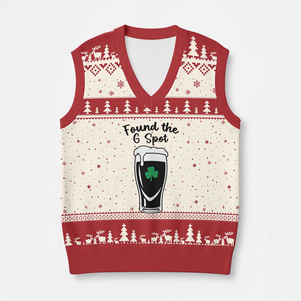 Funny St Patrick’s Day Beer V-Neck Knit Sweater Vest Found The G Spot