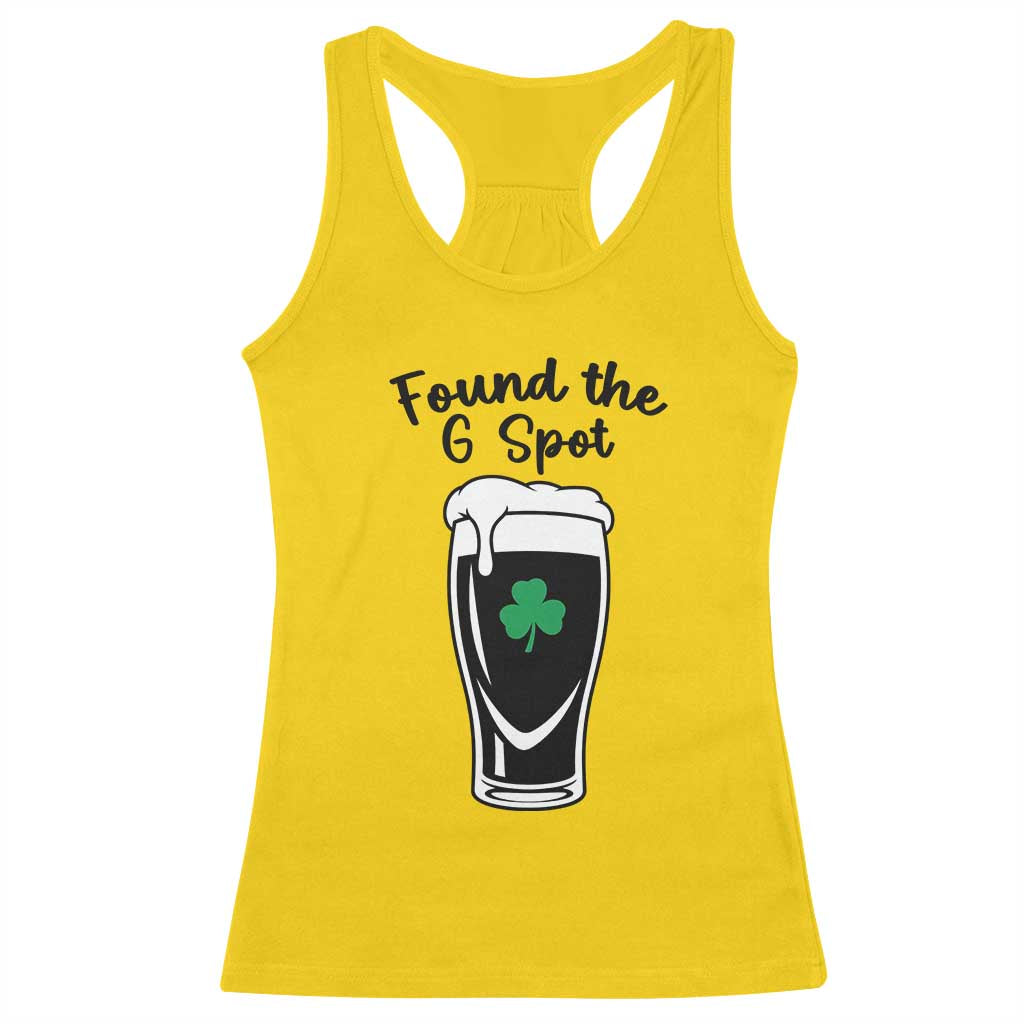 Funny St Patrick’s Day Beer Racerback Tank Top Found The G Spot