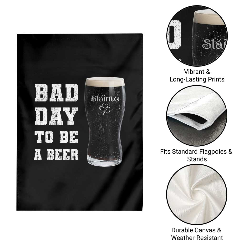 Irish Shamrock Beer Garden Flag Bad Day To Be A Beer