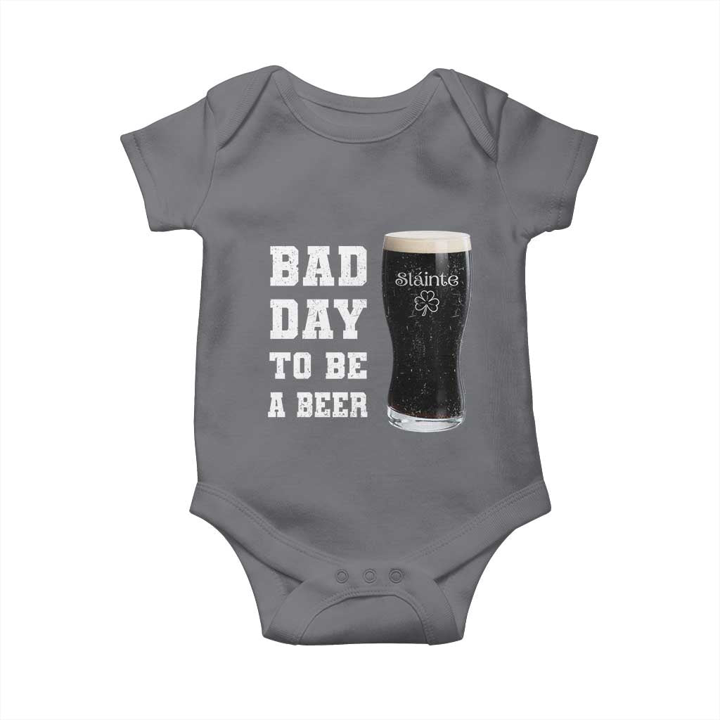 Irish Shamrock Beer Baby Onesie Bad Day To Be A Beer
