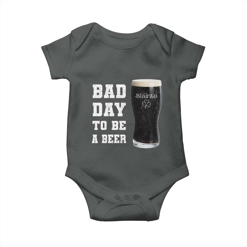 Irish Shamrock Beer Baby Onesie Bad Day To Be A Beer