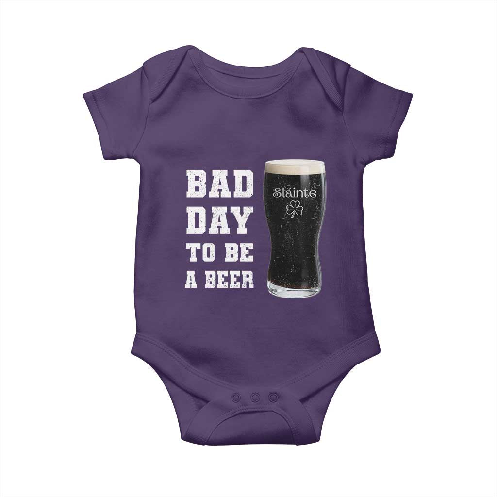 Irish Shamrock Beer Baby Onesie Bad Day To Be A Beer