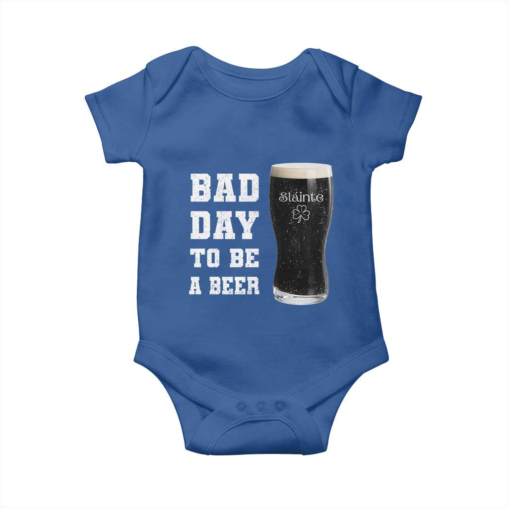 Irish Shamrock Beer Baby Onesie Bad Day To Be A Beer