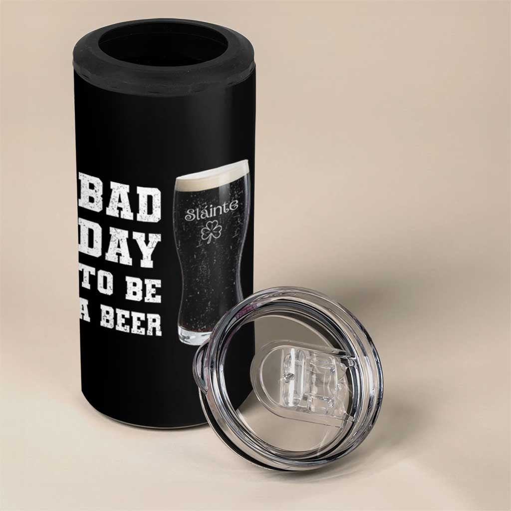 Irish Shamrock Beer 4 in 1 Can Cooler Tumbler Bad Day To Be A Beer