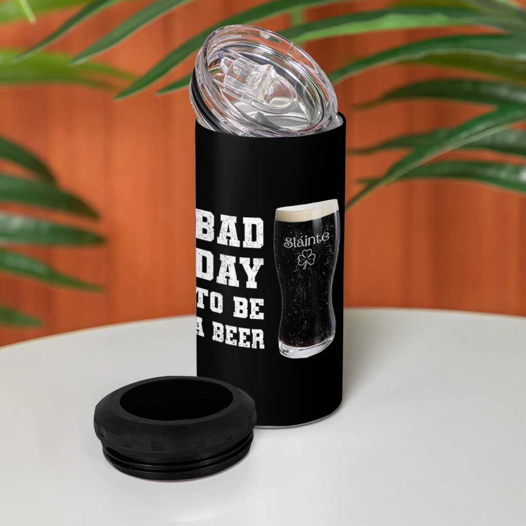 Irish Shamrock Beer 4 in 1 Can Cooler Tumbler Bad Day To Be A Beer