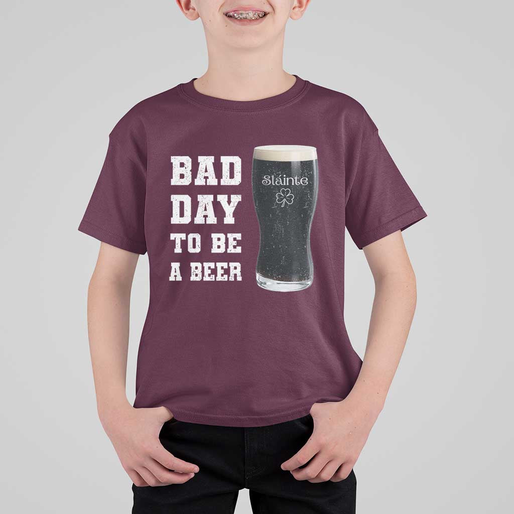 Irish Shamrock Beer T Shirt For Kid Bad Day To Be A Beer