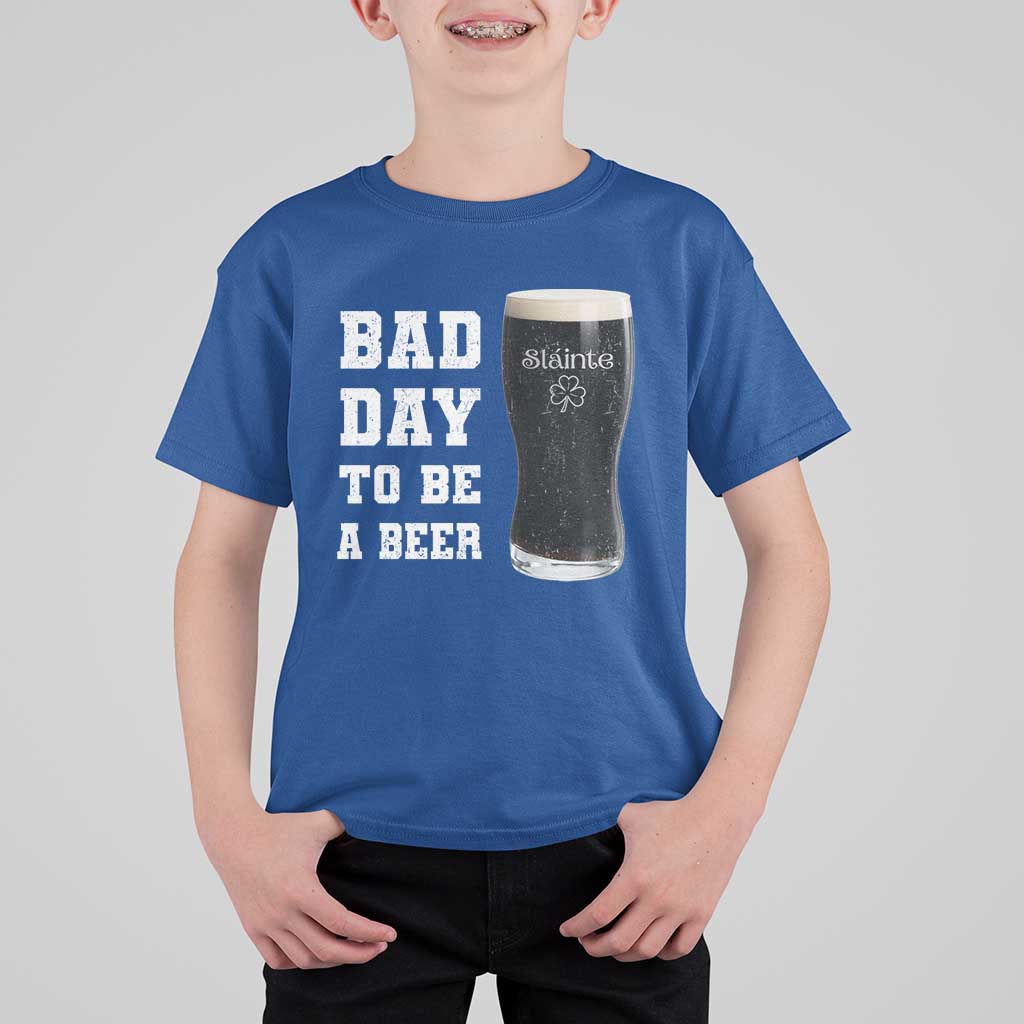 Irish Shamrock Beer T Shirt For Kid Bad Day To Be A Beer