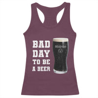 Irish Shamrock Beer Racerback Tank Top Bad Day To Be A Beer