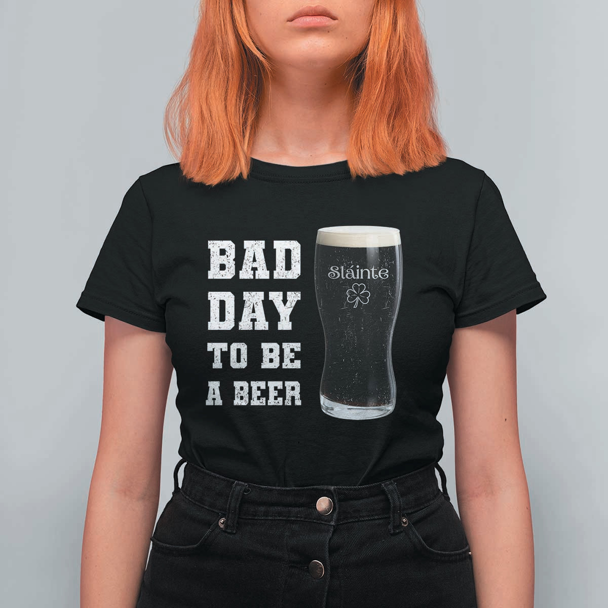 Irish Shamrock Beer T Shirt For Women Bad Day To Be A Beer