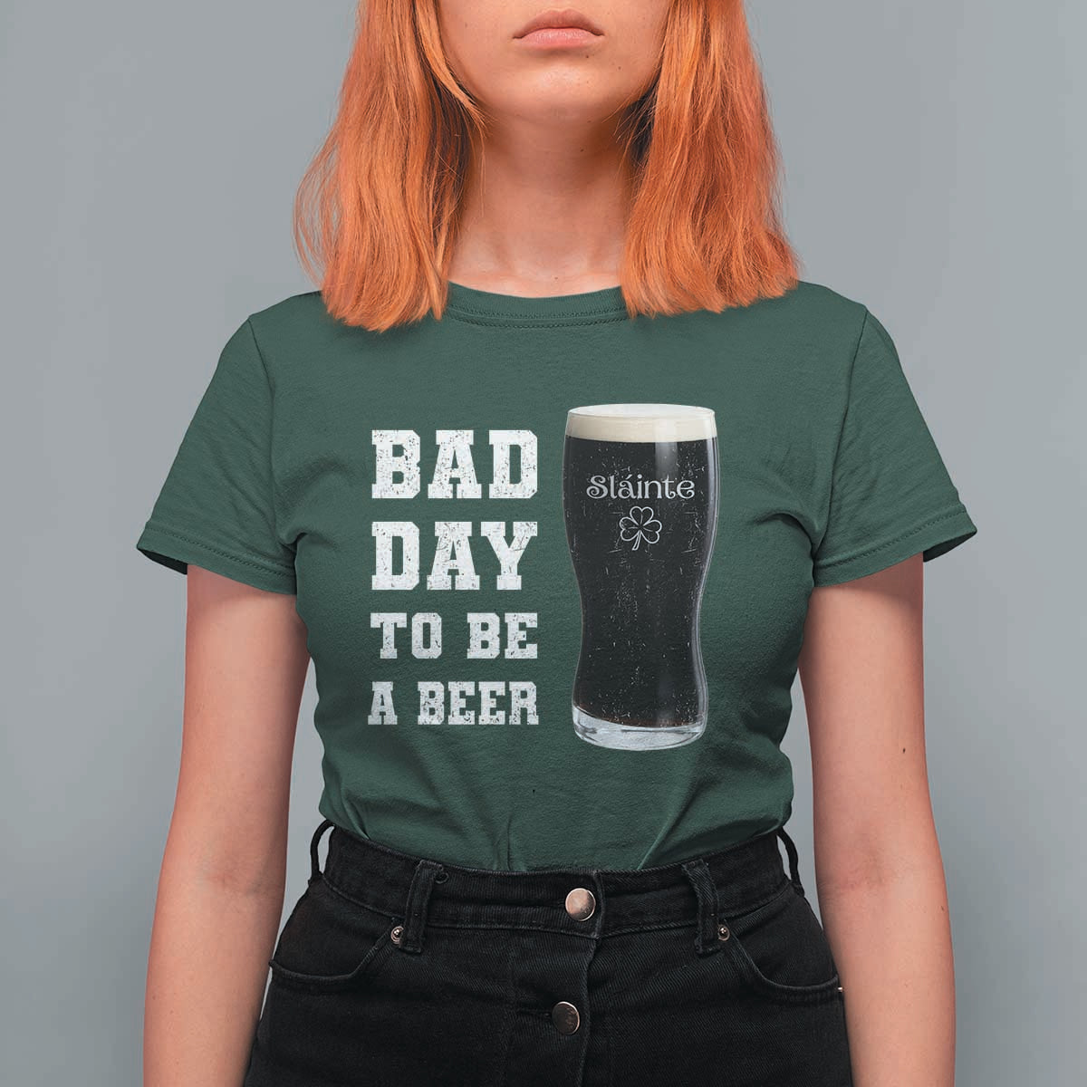 Irish Shamrock Beer T Shirt For Women Bad Day To Be A Beer