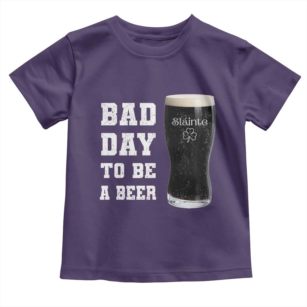 Irish Shamrock Beer Toddler T Shirt Bad Day To Be A Beer