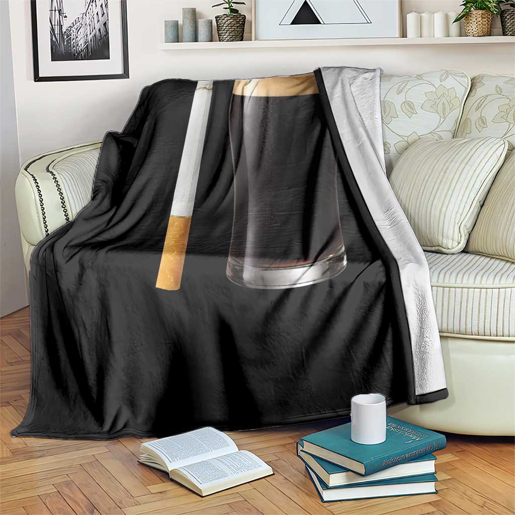 Irish Shamrock Beer Smoking Pub Drinking Humor Throw Blanket
