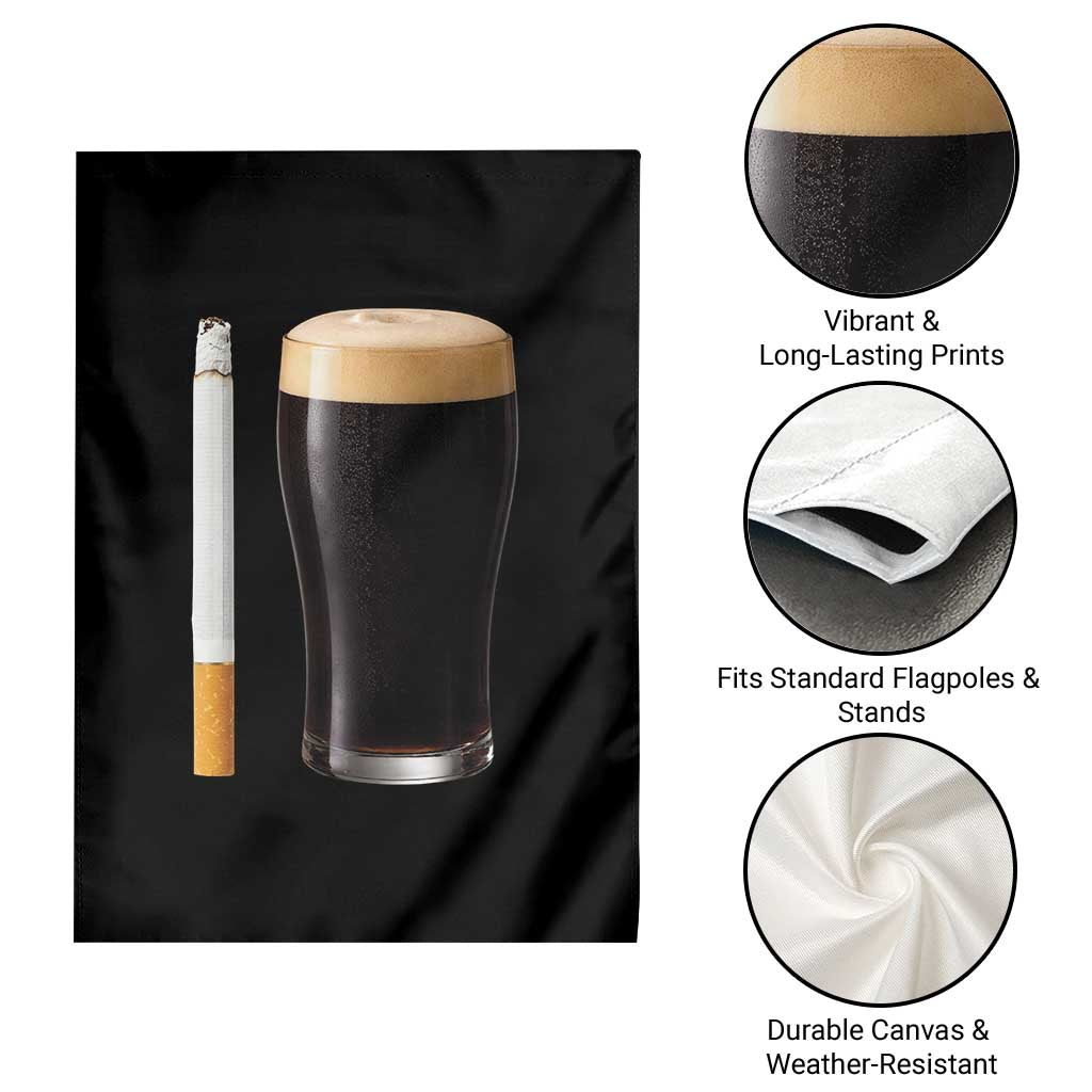 Irish Shamrock Beer Smoking Pub Drinking Humor Garden Flag