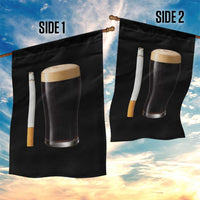 Irish Shamrock Beer Smoking Pub Drinking Humor Garden Flag
