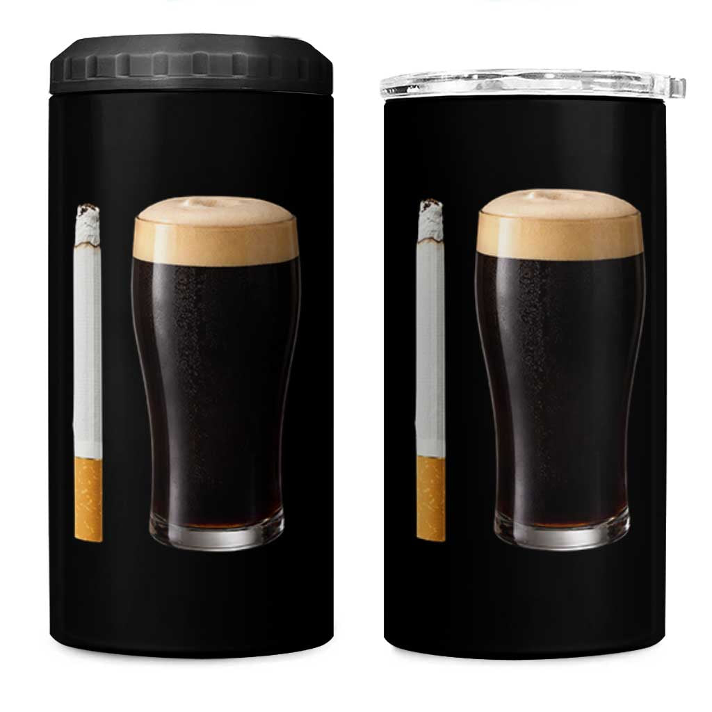 Irish Shamrock Beer Smoking Pub Drinking Humor 4 in 1 Can Cooler Tumbler