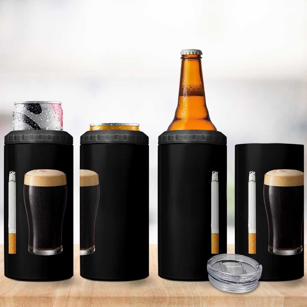 Irish Shamrock Beer Smoking Pub Drinking Humor 4 in 1 Can Cooler Tumbler
