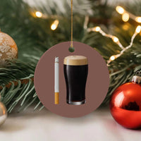 Irish Shamrock Beer Smoking Pub Drinking Humor Ceramic Ornament