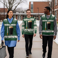 Irish Shamrock Beer Smoking Pub Drinking Humor V-Neck Knit Sweater Vest