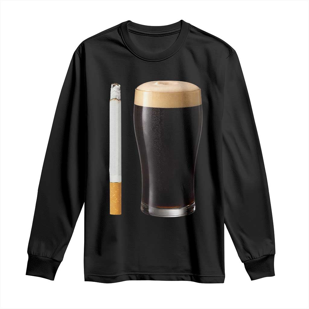 Irish Shamrock Beer Smoking Pub Drinking Humor Long Sleeve Shirt