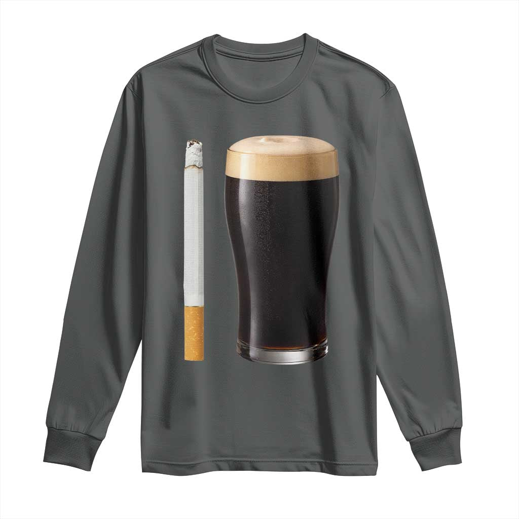 Irish Shamrock Beer Smoking Pub Drinking Humor Long Sleeve Shirt