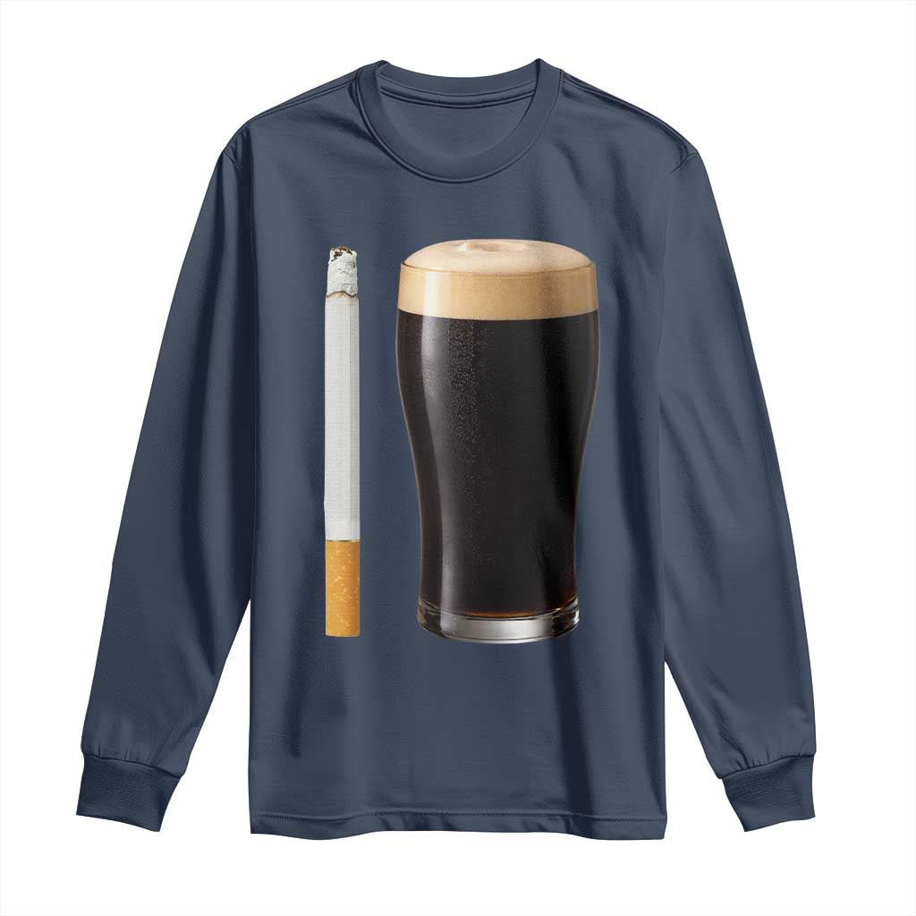 Irish Shamrock Beer Smoking Pub Drinking Humor Long Sleeve Shirt