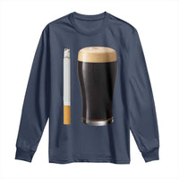 Irish Shamrock Beer Smoking Pub Drinking Humor Long Sleeve Shirt