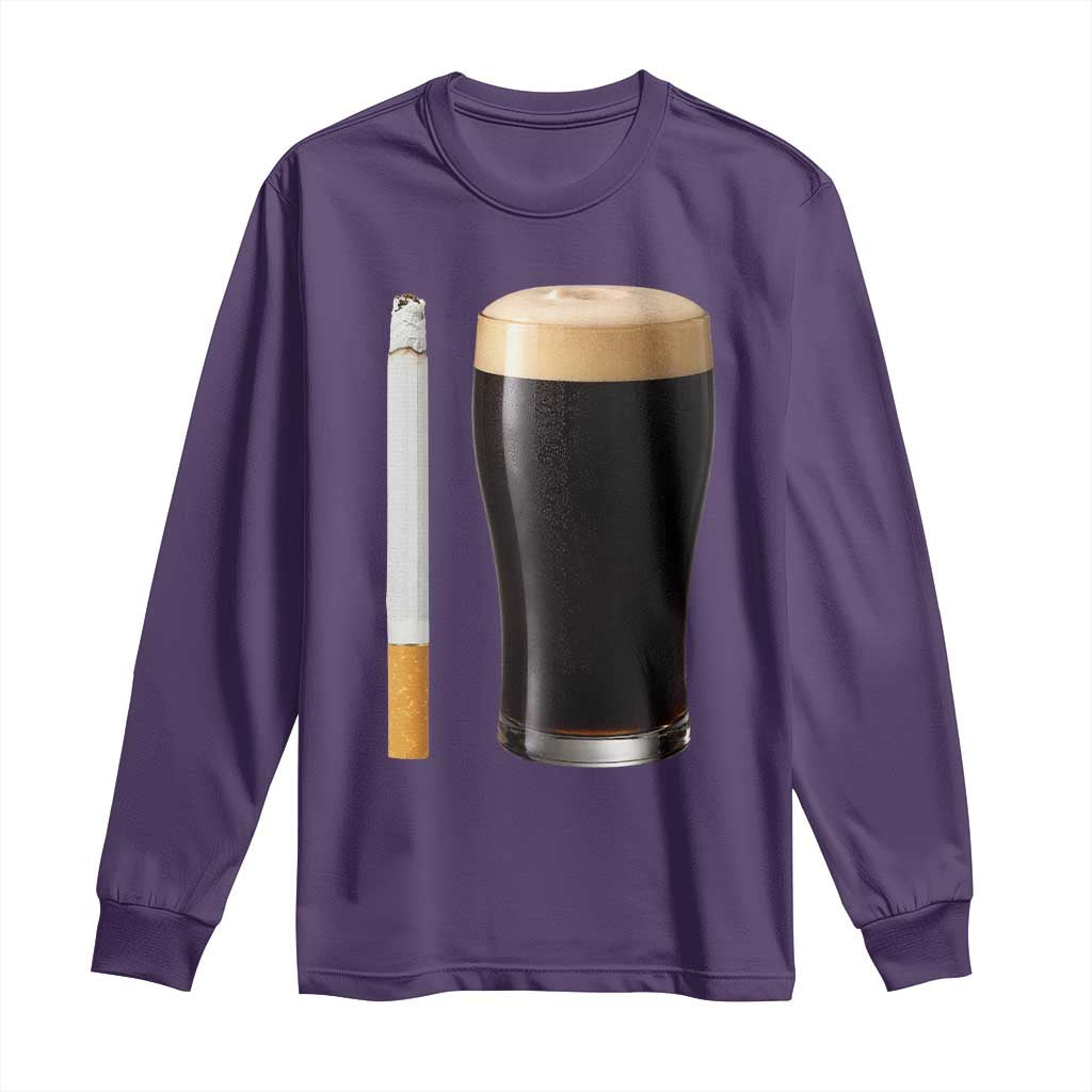 Irish Shamrock Beer Smoking Pub Drinking Humor Long Sleeve Shirt