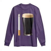 Irish Shamrock Beer Smoking Pub Drinking Humor Long Sleeve Shirt