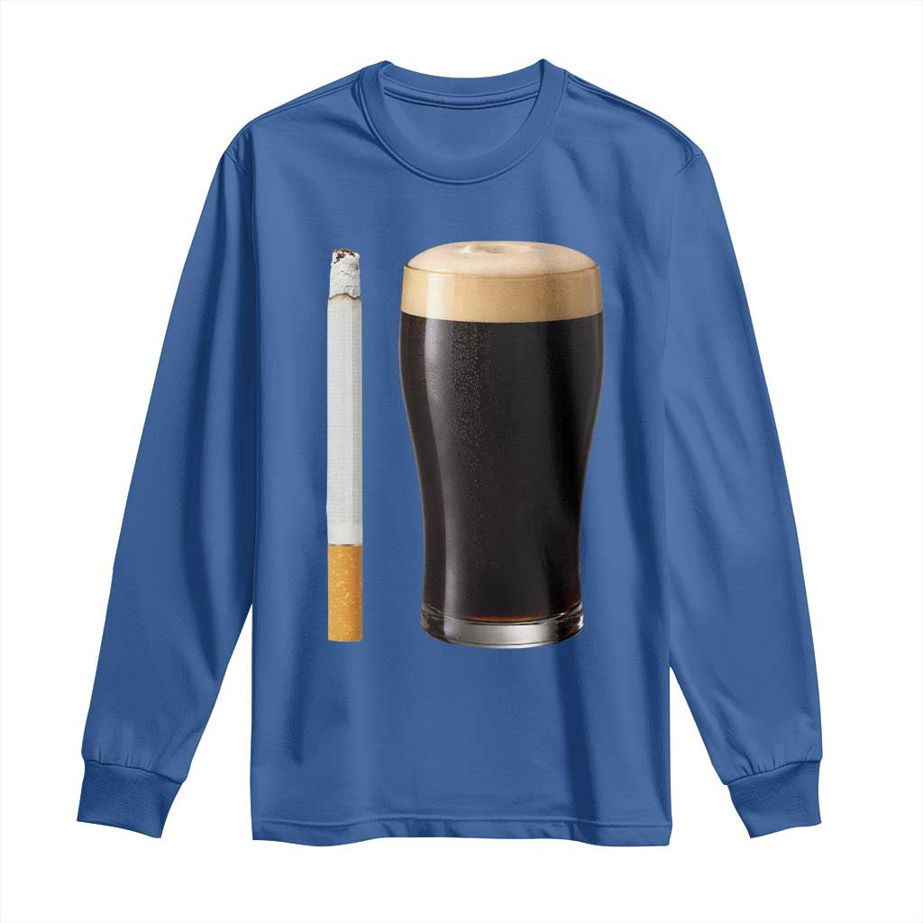 Irish Shamrock Beer Smoking Pub Drinking Humor Long Sleeve Shirt