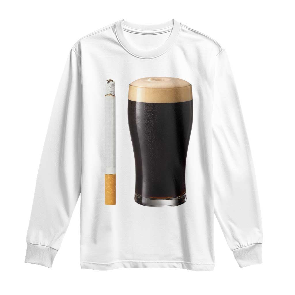 Irish Shamrock Beer Smoking Pub Drinking Humor Long Sleeve Shirt