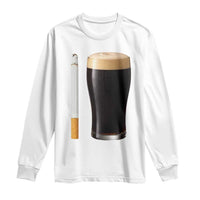 Irish Shamrock Beer Smoking Pub Drinking Humor Long Sleeve Shirt