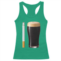 Irish Shamrock Beer Smoking Pub Drinking Humor Racerback Tank Top