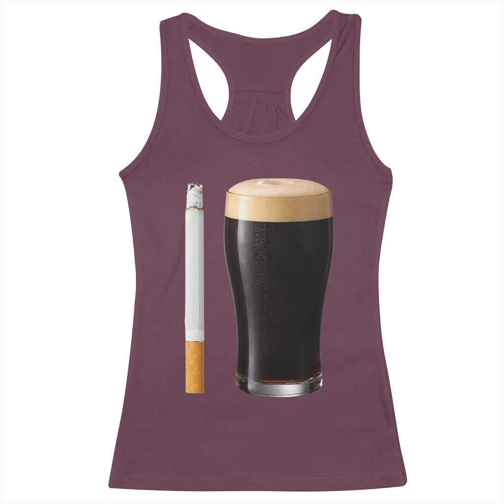 Irish Shamrock Beer Smoking Pub Drinking Humor Racerback Tank Top