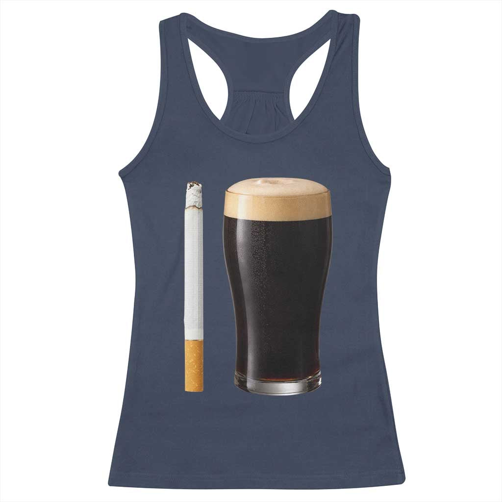 Irish Shamrock Beer Smoking Pub Drinking Humor Racerback Tank Top
