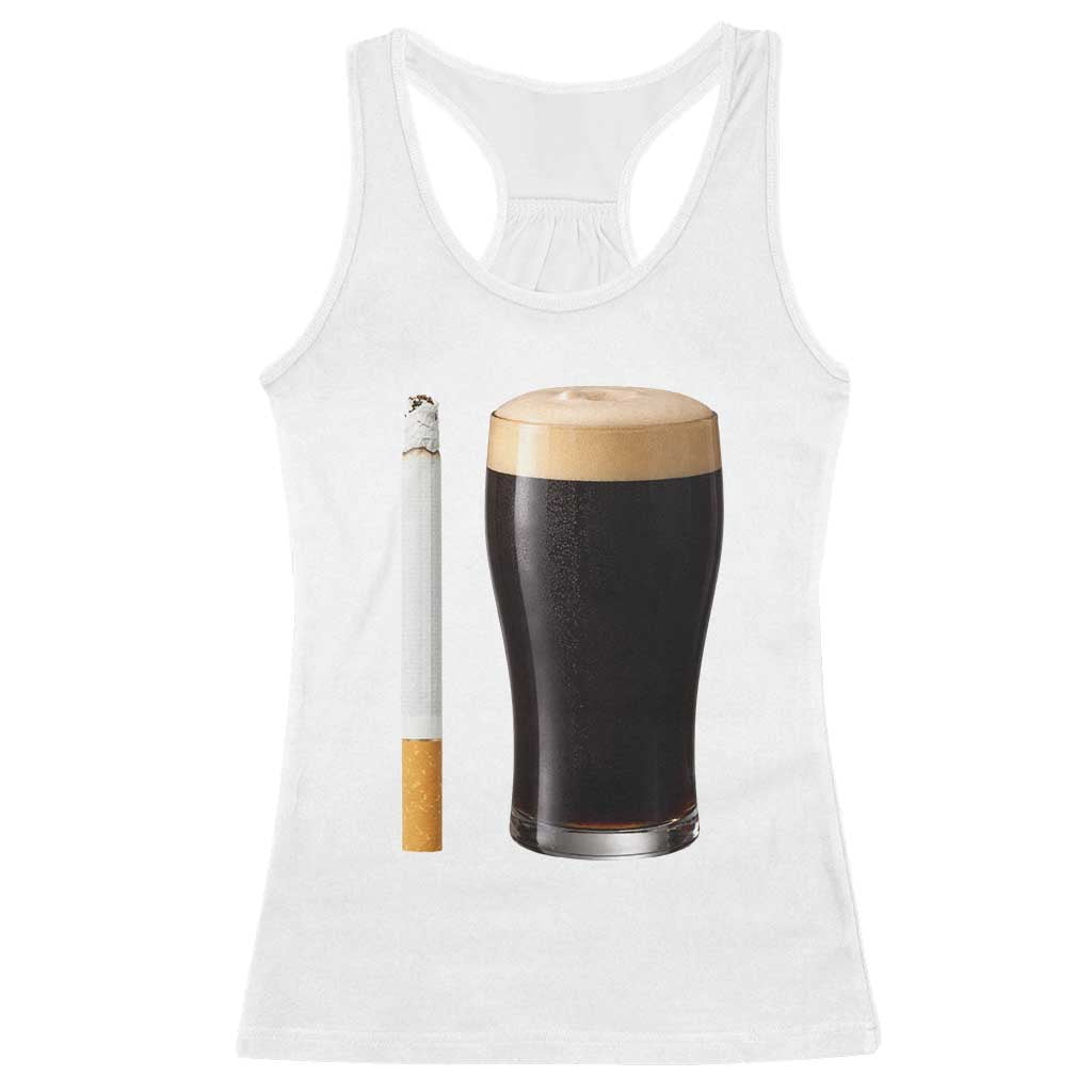 Irish Shamrock Beer Smoking Pub Drinking Humor Racerback Tank Top