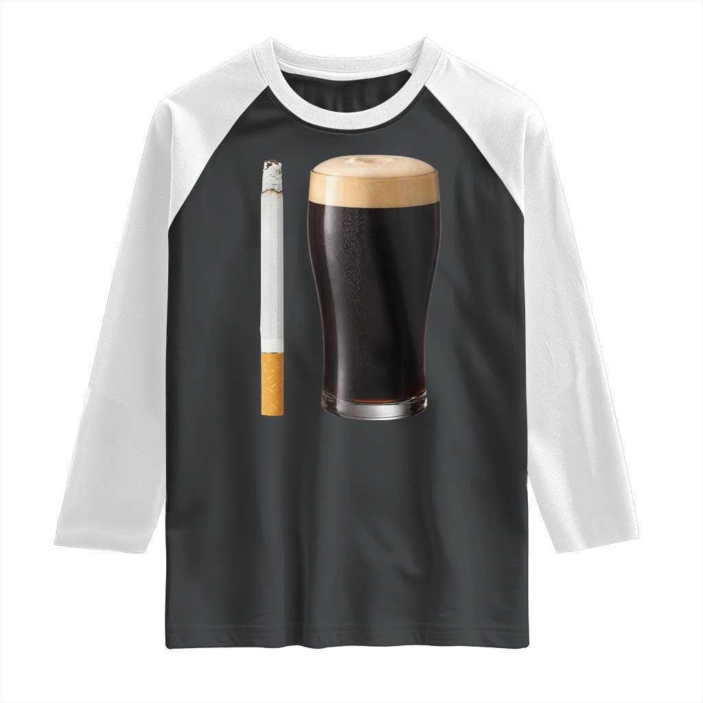 Irish Shamrock Beer Smoking Pub Drinking Humor Raglan Shirt
