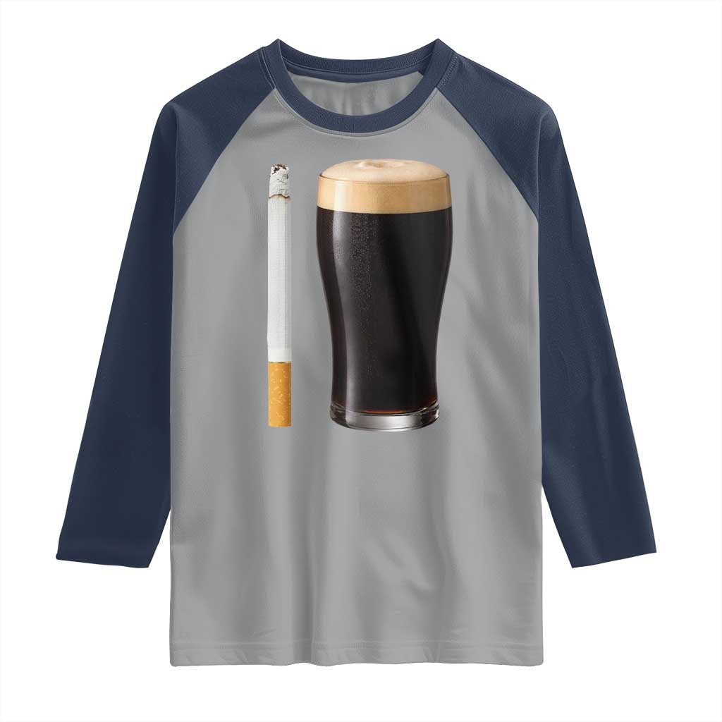 Irish Shamrock Beer Smoking Pub Drinking Humor Raglan Shirt