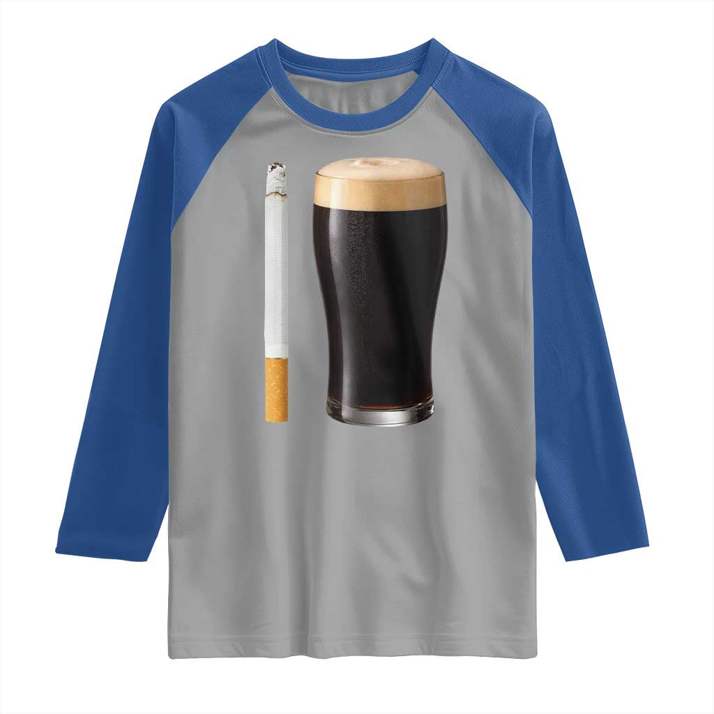 Irish Shamrock Beer Smoking Pub Drinking Humor Raglan Shirt